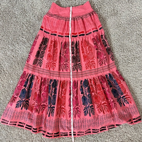 Anthropologie Auberte Poplin Tiered Midi Skirt by Blooming Print - Picture 6 of 9
